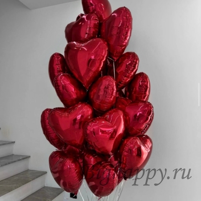 Фонтан из фольгированных сердец &laquo;Любовь в воздухе&raquo;