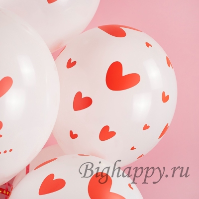 Воздушный шар с сердечками и надписями