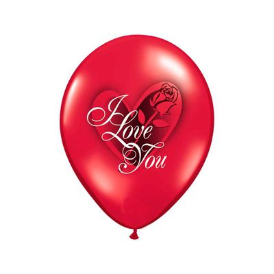 Воздушный шар с красной розой “I love you”