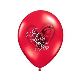 Воздушный шар с красной розой “I love you” фото