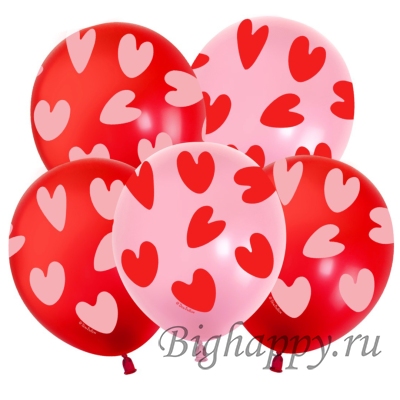 Воздушный шар “Нарисованные сердца”