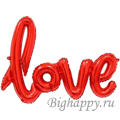 Воздушные шары буквы-надписи фольгированные &quot;Love&quot;, красный фото