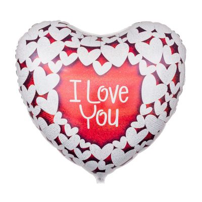 Фольгированное сердце Голографическое “I Love You”, 45 см.