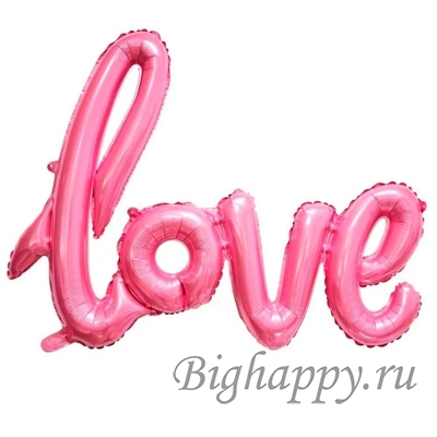 Фольгированный фигурный шар-надпись &quot;Love&quot;, розовый фото