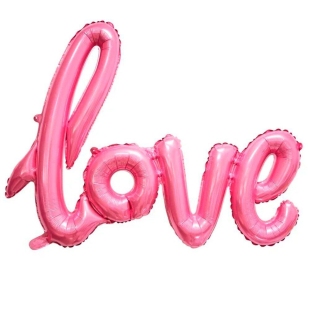 Фольгированный фигурный шар-надпись &quot;Love&quot;, розовый фото