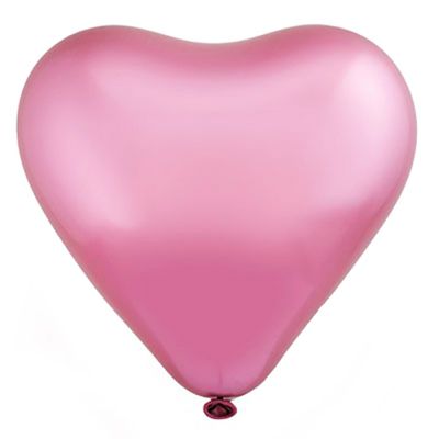 Гелиевый хромированный шар в форме сердца, розовый