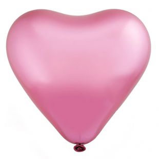 Хромированный шар-сердце, розовый фото