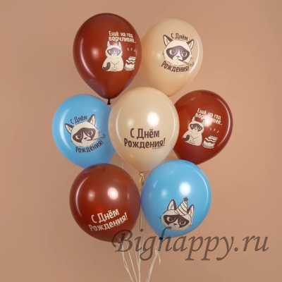 Воздушные шары на День рождения "Сердитая кошка" фото