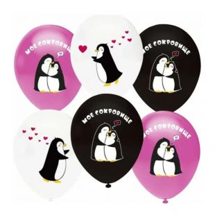 Латексные шары «Влюбленные пингвины» фото
