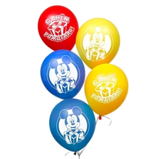 Латексные шары «С Днем Рождения», Микки Маус фото
