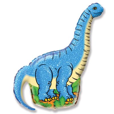Фольгированный гелиевый шар Голубой динозавр