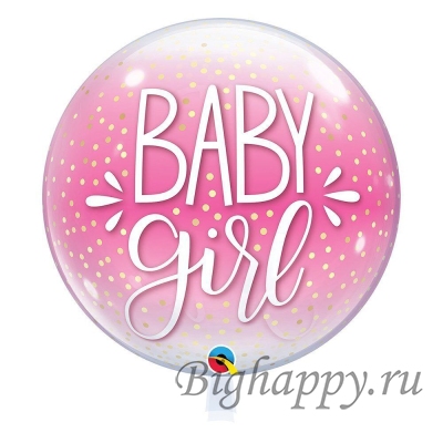 Розовый шар Bubble &quot;Baby Girl&quot; фото