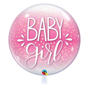Розовый шар Bubble &quot;Baby Girl&quot; фото