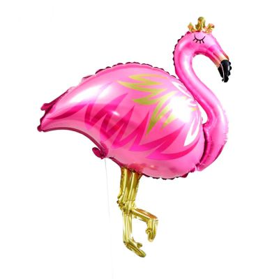 Фольгированный шар с гелием Фламинго в короне