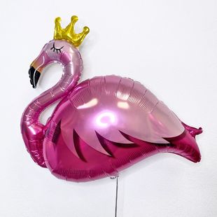 Фольгированный шар &quot;Фламинго в короне&quot; фото