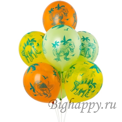 Латексные шарики &laquo;Яркие динозаврики&raquo; фото