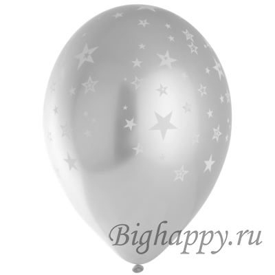 Шарикихром Серебристые со звездочками