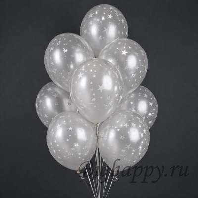 Шарикихром Серебристые со звездочками