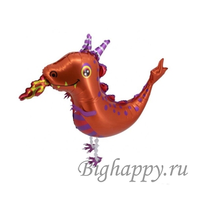 Ходячий шар «Огнедышащий дракончик с рожками» фото