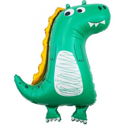 Фольгированный шар «Зубастый динозаврик» зеленый