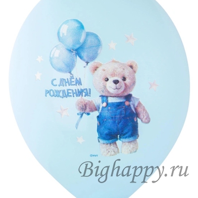 Нежные шары с гелием Мишка с шариками