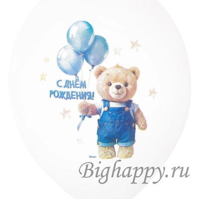 Нежные шары с гелием Мишка с шариками