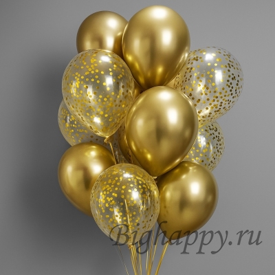 Фонтан из золотистых шариков &quot;Golden&quot; фото