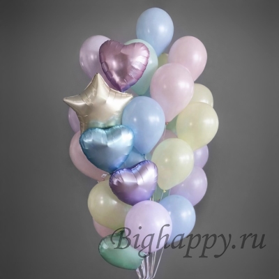 Фонтан из 25 шаров &laquo;Ассорти макарунс&raquo; фото