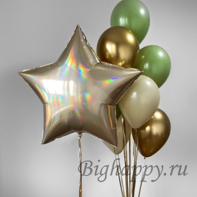 Воздушные шары с гелием «Золотой штрих» фото