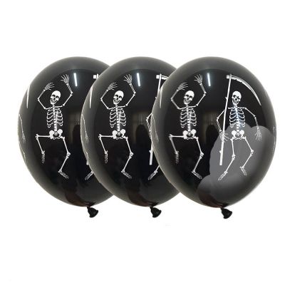 Воздушные шары «Танцующие скелеты», цвет чёрный