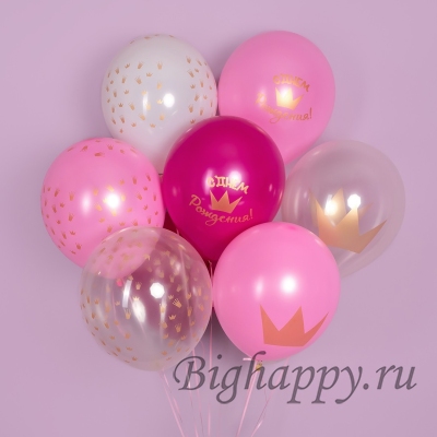 Шарики с рисунком корона для девочки фото