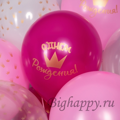 Шарики с рисунком корона для девочки