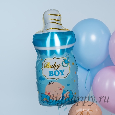 Фигура &laquo;Бутылочка для мальчика и девочки&raquo;, голубая и розовая