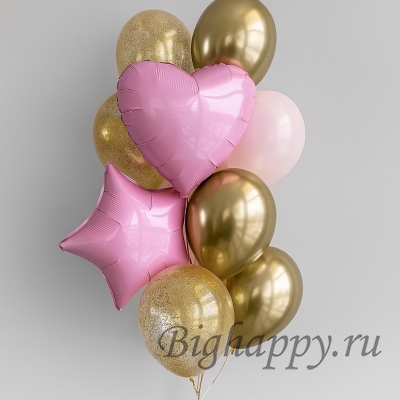 Розовобелый букет из шаров «Хорошее настроение»