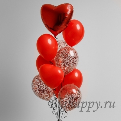 Букет воздушных шаров «Красный микс»