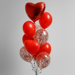 Букет шаров &laquo;Красный микс&raquo; фото