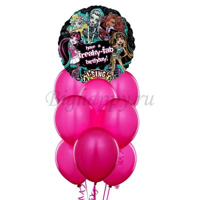 Букет для девочки с поющим шаром Monster High