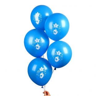 Голубые шары «1 год» для малыша фото