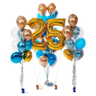 Оформление из воздушных шаров на День рождения 25 лет