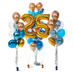 Оформление из воздушных шаров на День рождения 25 лет фото