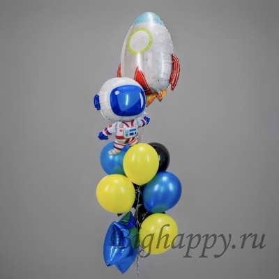 Фонтан из шаров "Для юного космонавта" фото