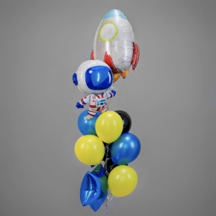 Фонтан из шаров "Для юного космонавта" фото
