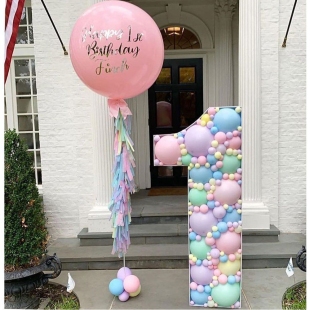 Композиция из шаров на День рождения, 1 годик фото