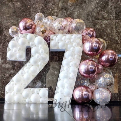Композиция из шаров с Днём рождения, 27 лет фото