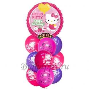 Букет с поющим шаром Hello Kitty фото