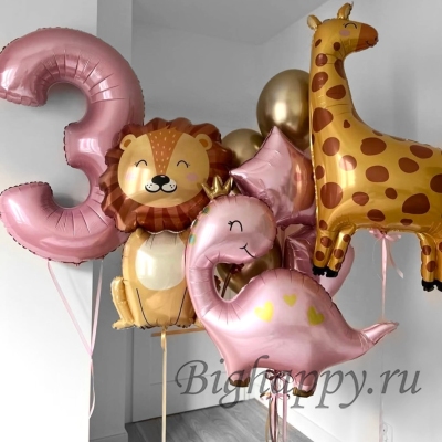 Набор шаров с гелием «Весёлые Джунгли» фото
