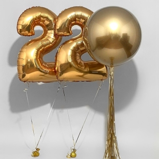 Гелиевые шары «Золотая дата» фото