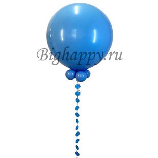 Большой голубой шар на фигурной гирлянде фото
