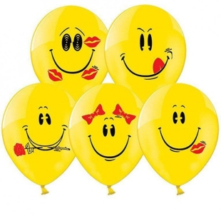 Воздушные гелиевые шары «Жёлтые смайлики» фото