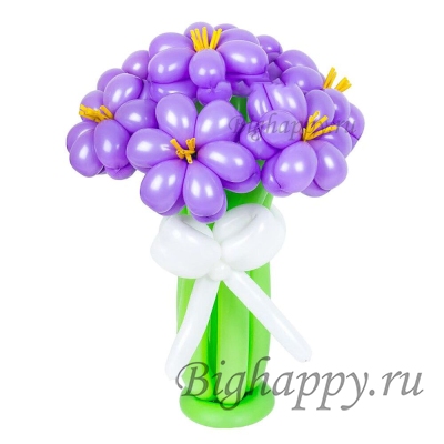 Букет цветов из воздушных шаров Незабудки